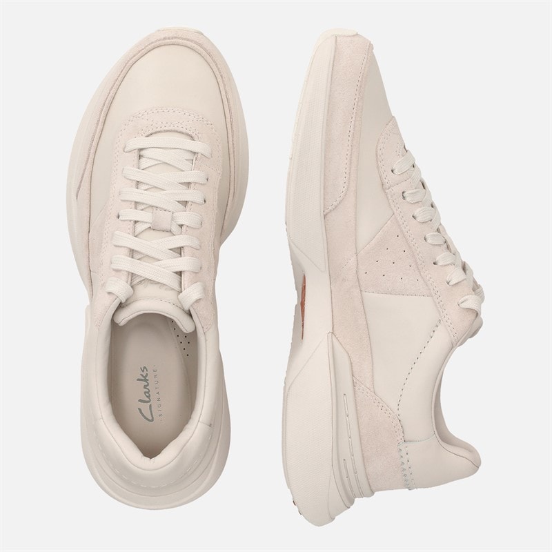 Clarks Herre Premium Craft Pace Sko White Leather - Billede 4