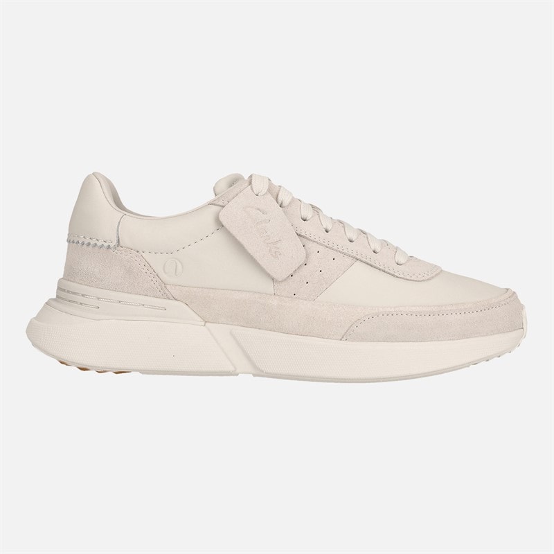 Clarks Herre Premium Craft Pace Sko White Leather - Billede 5