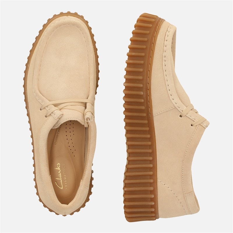 Clarks Dame Premium Torhill Bee Sko Ecru Suede - Billede 4