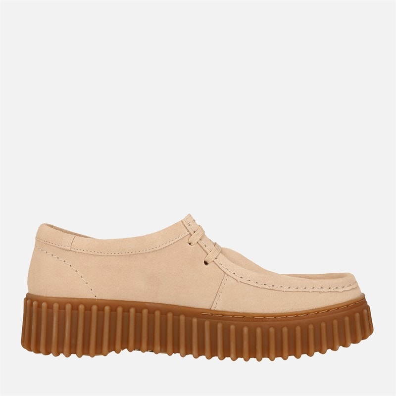 Clarks Dame Premium Torhill Bee Sko Ecru Suede - Billede 5
