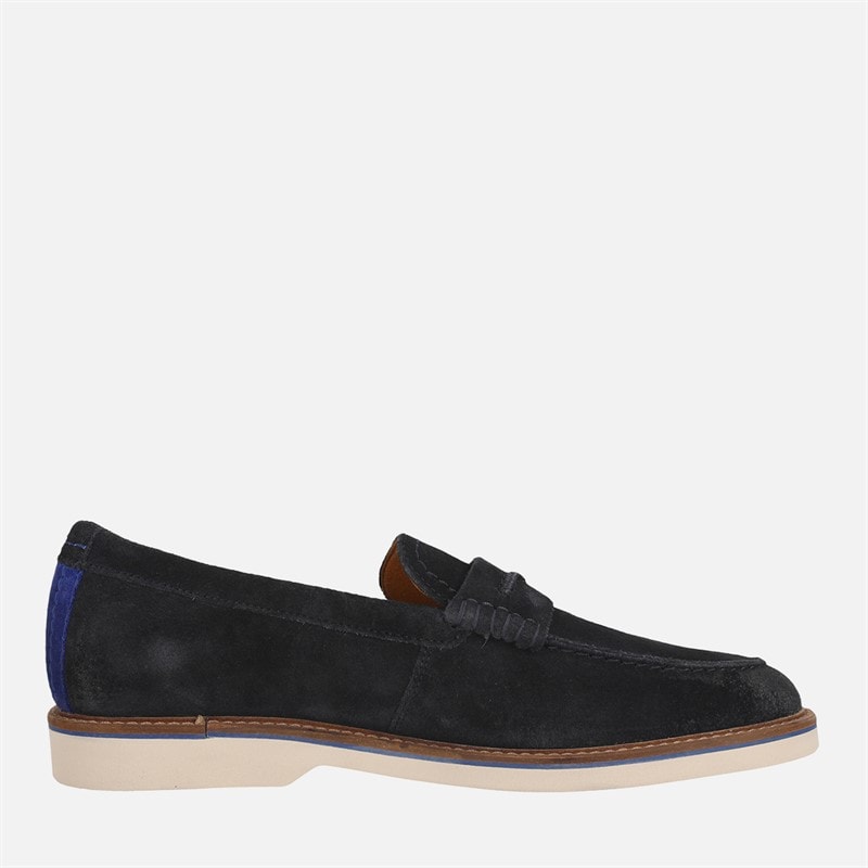 Clarks Herre Premium Atticus LT Slip Sko Navy Suede - Billede 5