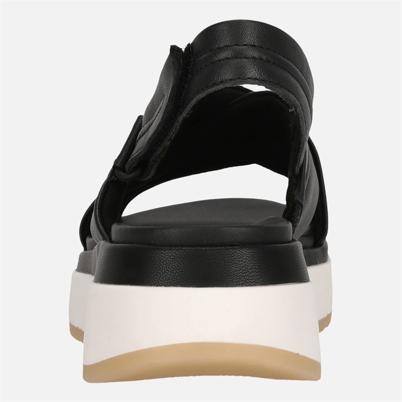 Clarks Dame Premium Toscanske Kryds Sandaler Black Leather - Billede 3