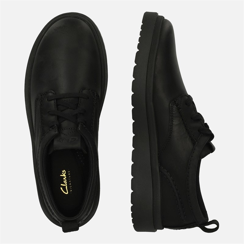 Clarks Herre Premium Polden Snøresko Black Leather - Billede 4