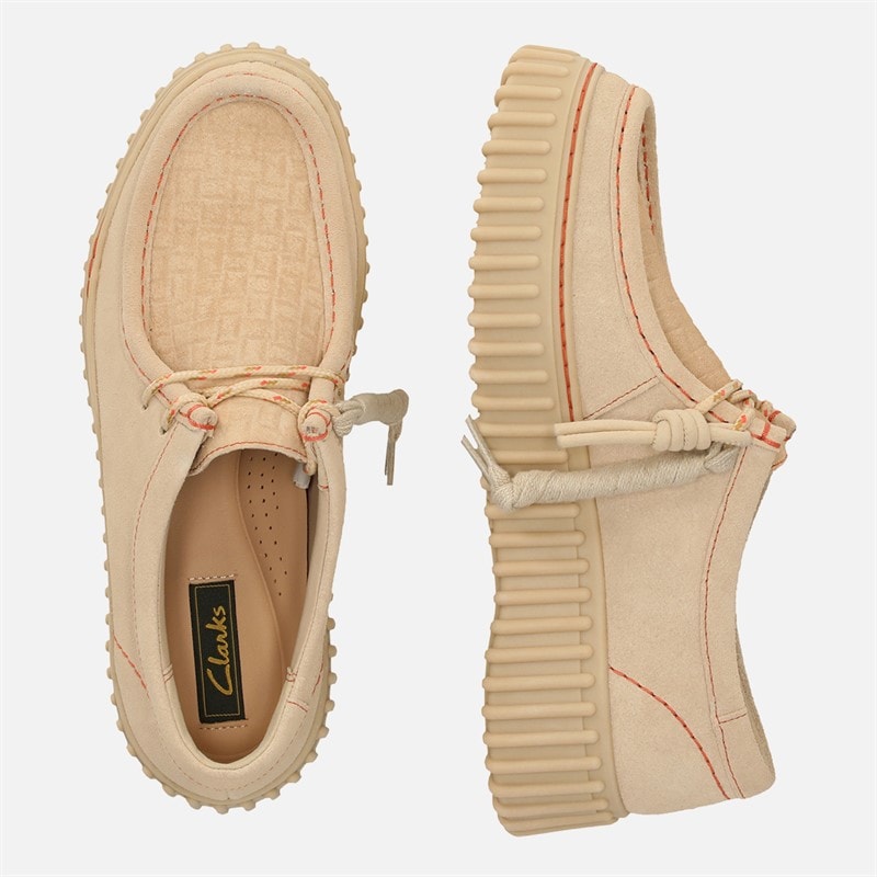 Clarks Dame Premium Torhill Bee Sko Ecru Suede - Billede 4