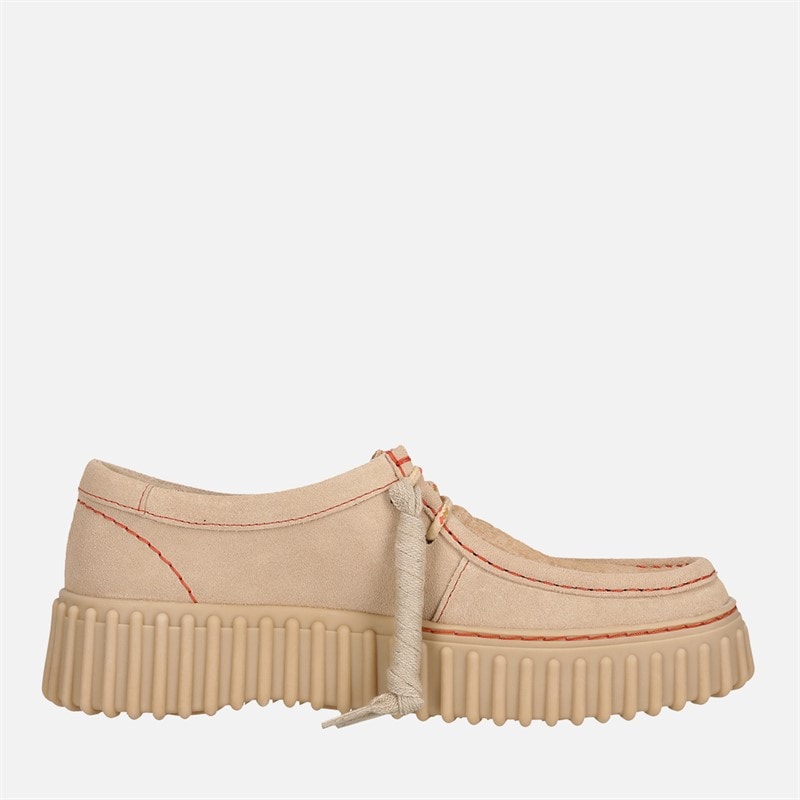 Clarks Dame Premium Torhill Bee Sko Ecru Suede - Billede 5
