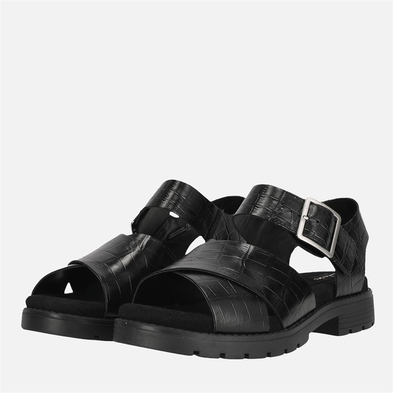 Clarks Dame Premium Orinoco Sandaler Med Krydsremme Black Interest