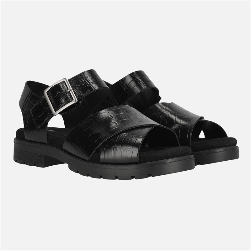 Clarks Dame Premium Orinoco Sandaler Med Krydsremme Black Interest - Billede 5