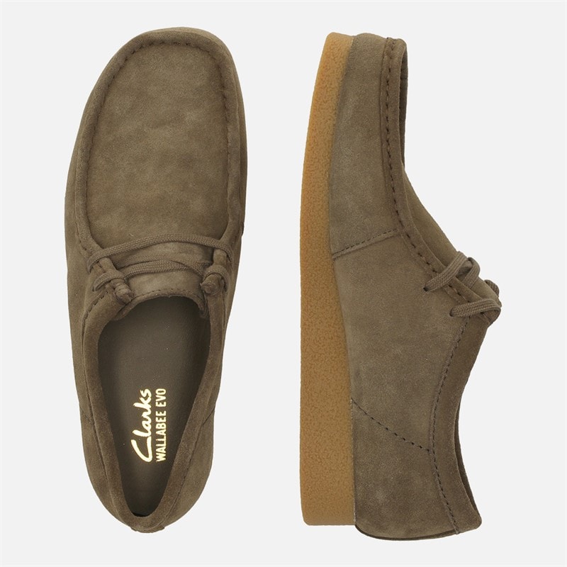 Clarks Herre Premium Evo Wallabee Sko Dark Olive Sde - Billede 4