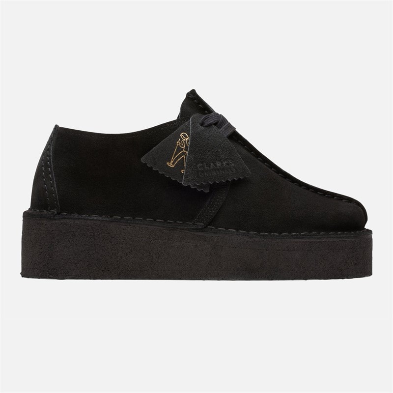 Clarks Dame Originals 1 Trek Wedge D Sko 1219 Black Suede - Billede 2