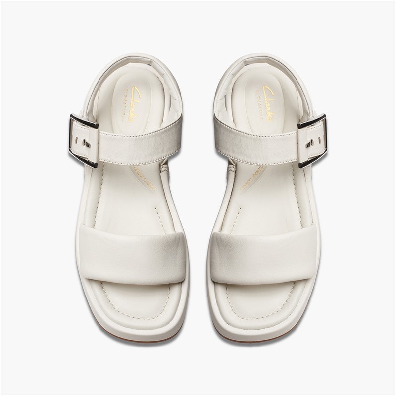 Clarks Dame Alda D Fit Rem Sandaler Off White - Billede 4