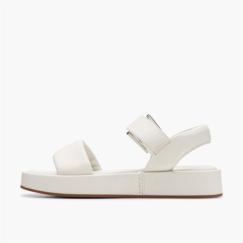 Clarks Dame Alda D Fit Rem Sandaler Off White - Billede 5