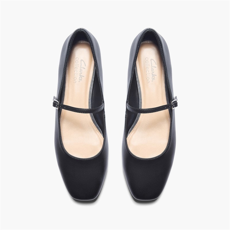 Clarks Dame Emelina Gem D-Fit Flade Sko Sort - Billede 4