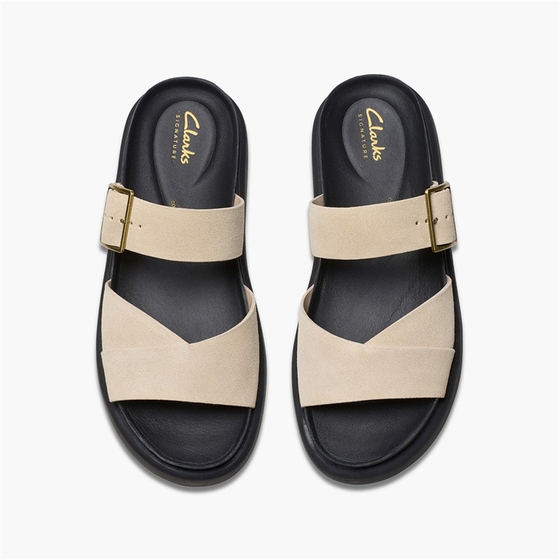 Clarks Dame Aristella D-Fit Sandaler Ecru - Billede 4