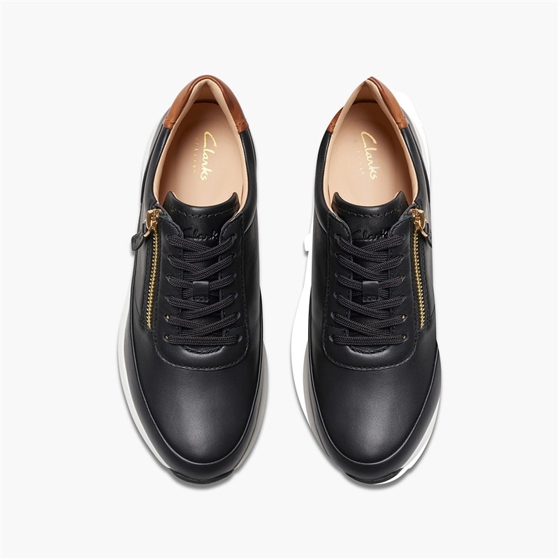 Clarks Dame Tivoli D-Fit Side Zip Træningssko Sort - Billede 4