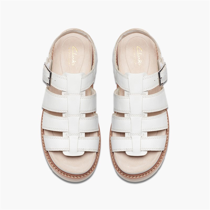 Clarks Dame Orianna Twist D-Fit Sandaler Off White - Billede 4