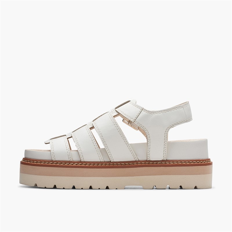 Clarks Dame Orianna Twist D-Fit Sandaler Off White - Billede 5