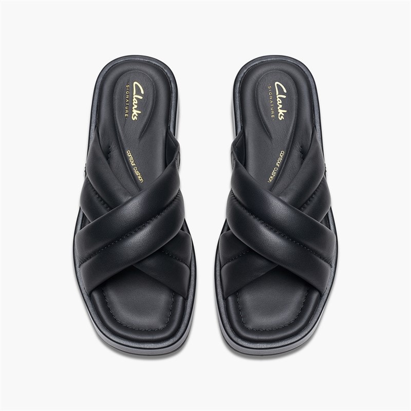 Clarks Dame Alda Glide D-Fit Klipklapper Sort - Billede 4