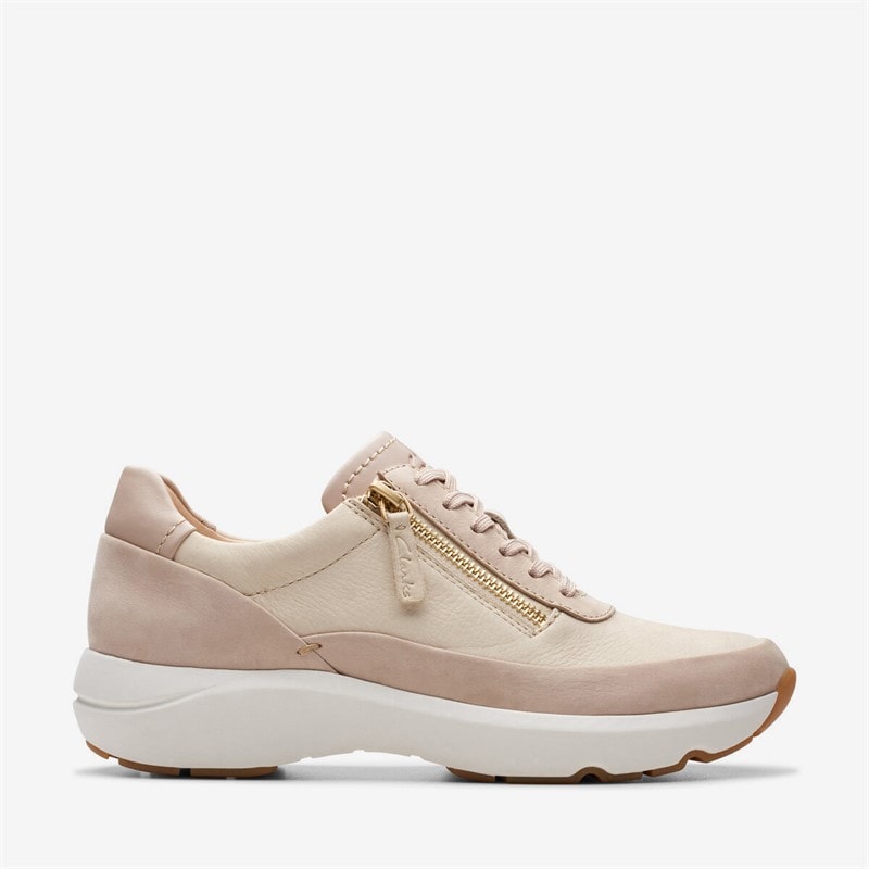 Clarks Premium Dame Tivoli Side Lynlås Træningssko 1242 Sand Combi