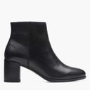 Clarks Dame Freva 55 Side Zip Støvler Black Leather