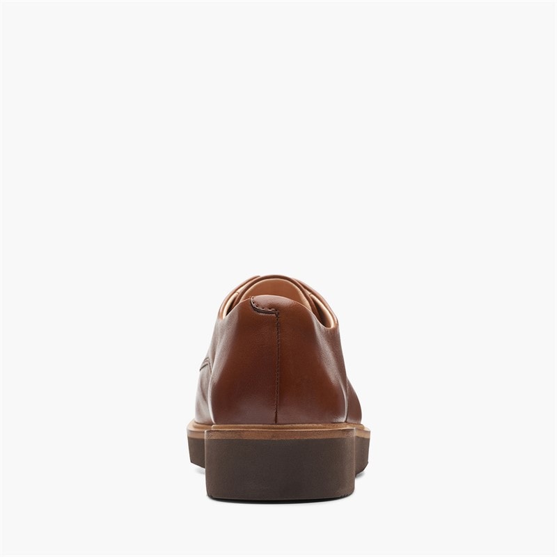 Clarks Dame Glickly Derby Sko Dark Tan Leather - Billede 3