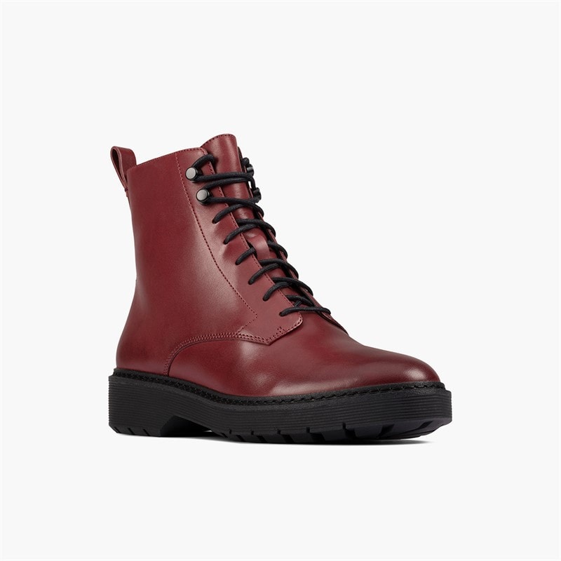 Clarks Dame Witcombe Hi 2 Støvler Burgundy Leather - Billede 2