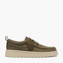 Clarks Herre Polden Moc Sko Olive Canvas