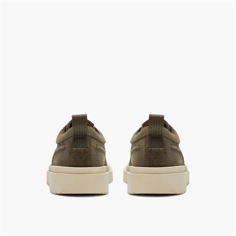 Clarks Herre Polden Moc Sko Olive Canvas - Billede 5