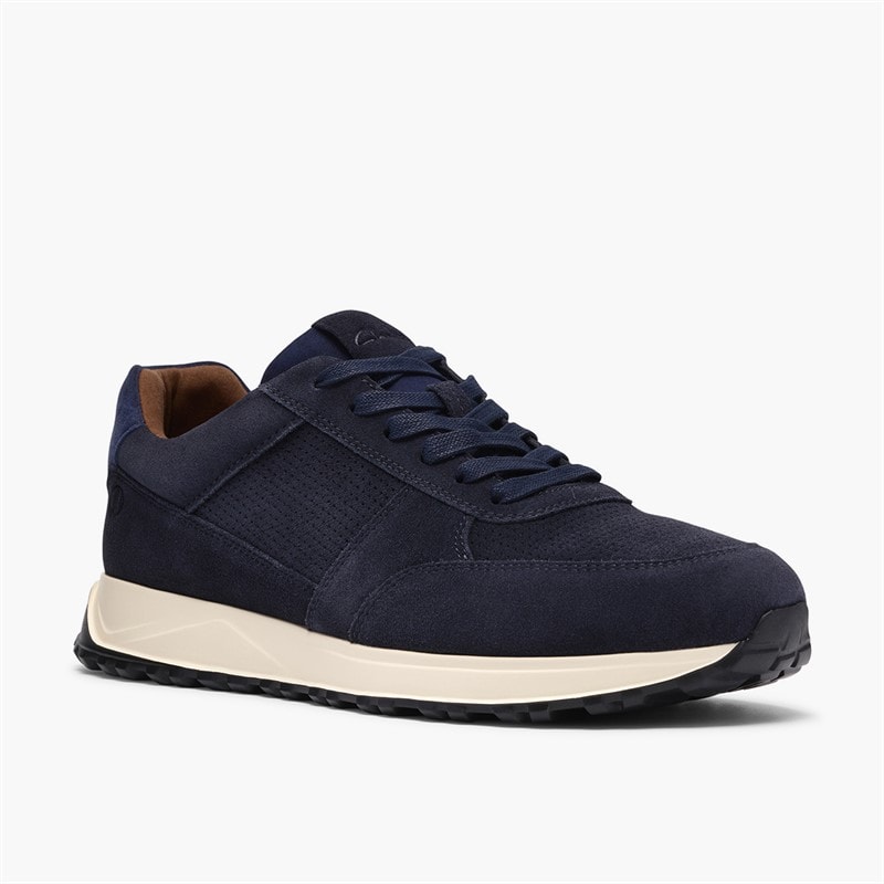Clarks Herre Radwell slips sko Navy Suede - Billede 4