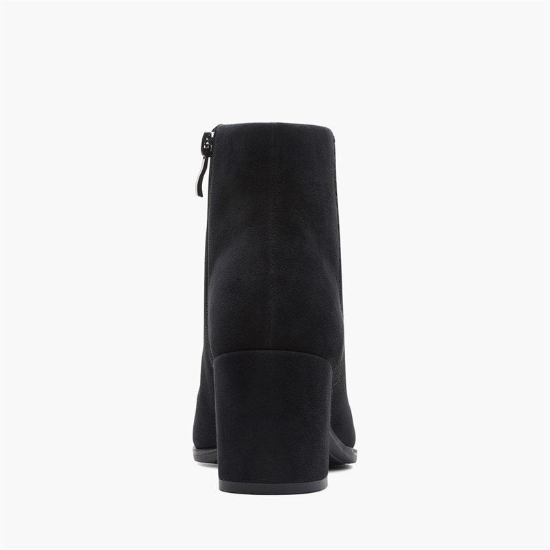 Clarks Dame Freva 55 Side Lynlås Støvler Sort Ruskind Black Sde - Billede 5
