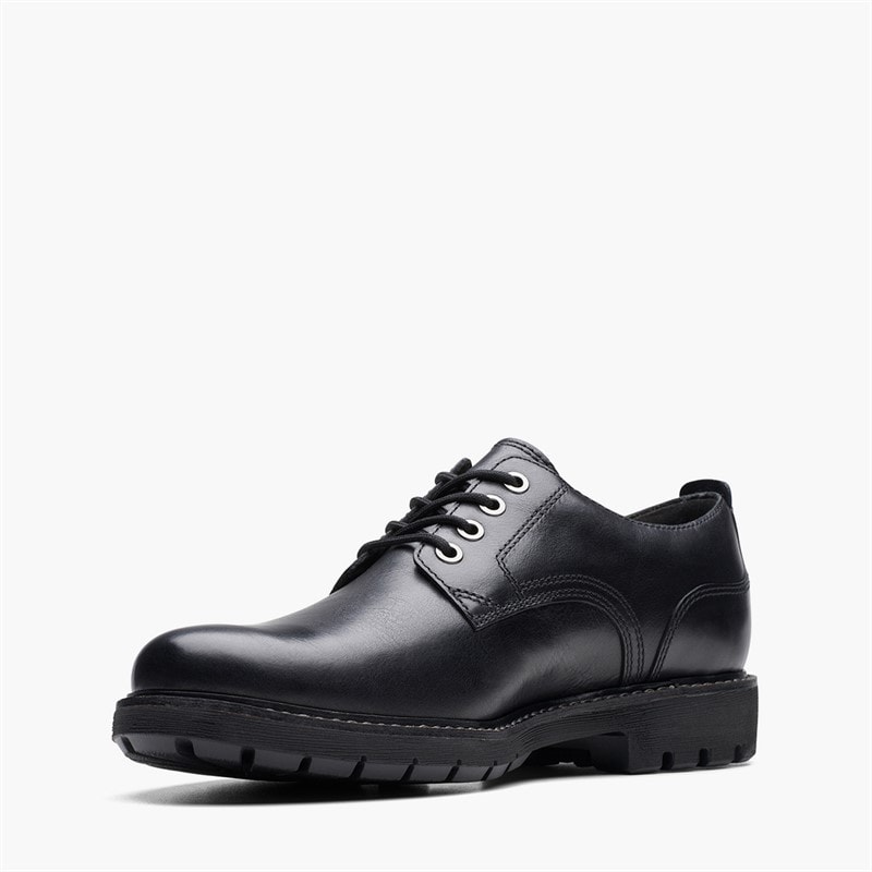 Clarks Herresko Batcombe Snørebånd Black Leather - Billede 4