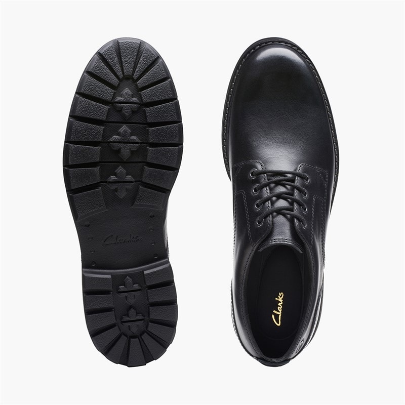 Clarks Herresko Batcombe Snørebånd Black Leather - Billede 5
