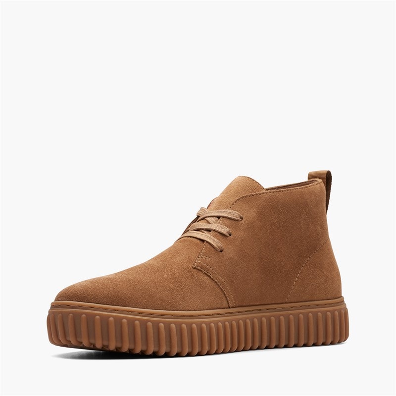 Clarks Herre Torhill Desert Boots Cognac Suede - Billede 4