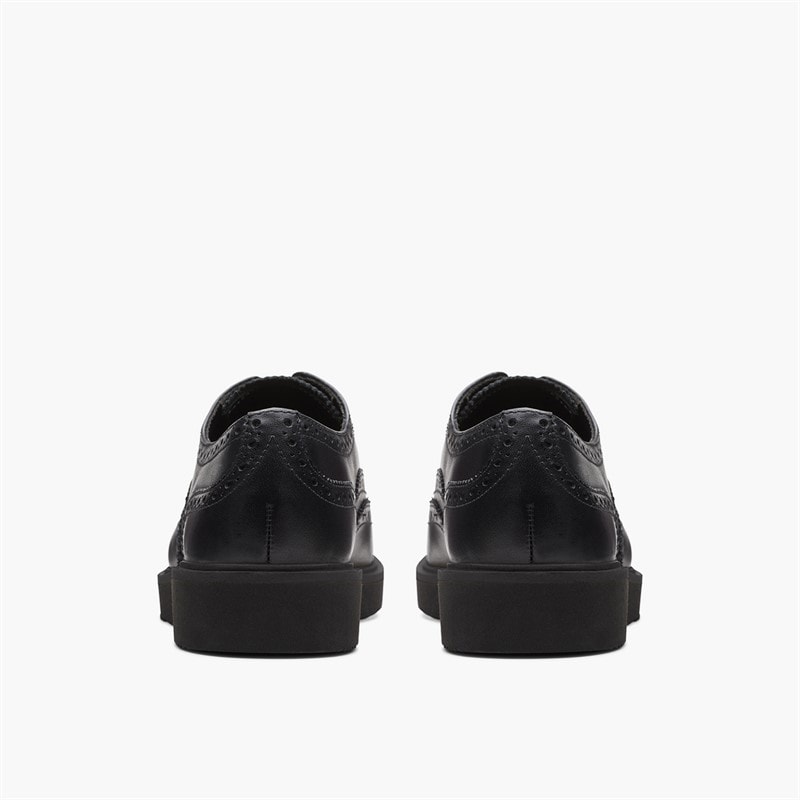 Clarks Dame Glickly Brogue 2 Sko Black Leather - Billede 5