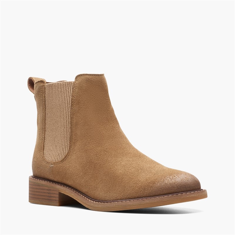 Clarks Dame Cologne Arlo 2 Chelsea støvler Dark Sand Suede - Billede 2