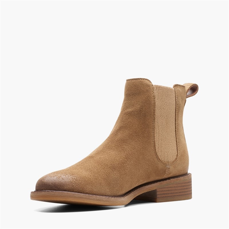 Clarks Dame Cologne Arlo 2 Chelsea støvler Dark Sand Suede - Billede 4