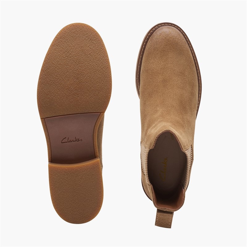 Clarks Dame Cologne Arlo 2 Chelsea støvler Dark Sand Suede - Billede 5