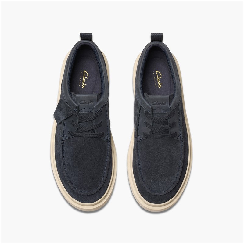 Clarks Herre Polden Moc Sko Navy Suede - Billede 2