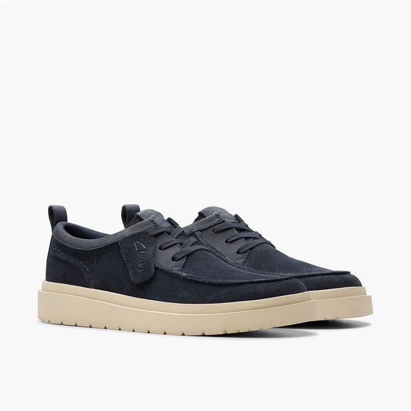 Clarks Herre Polden Moc Sko Navy Suede - Billede 4