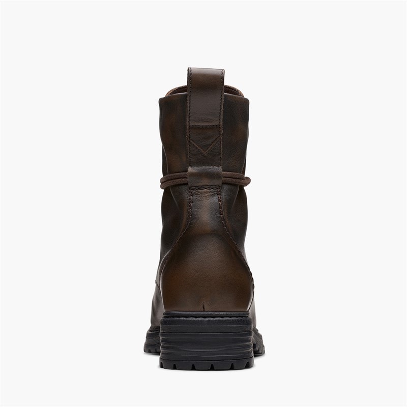 Clarks Dame Rixley Snørestøvler Dark Brown Leather - Billede 3