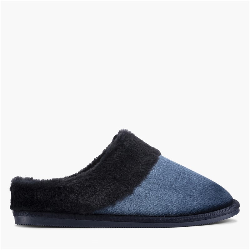 Clarks Dame Bundle Bløde Mule Tøfler Navy