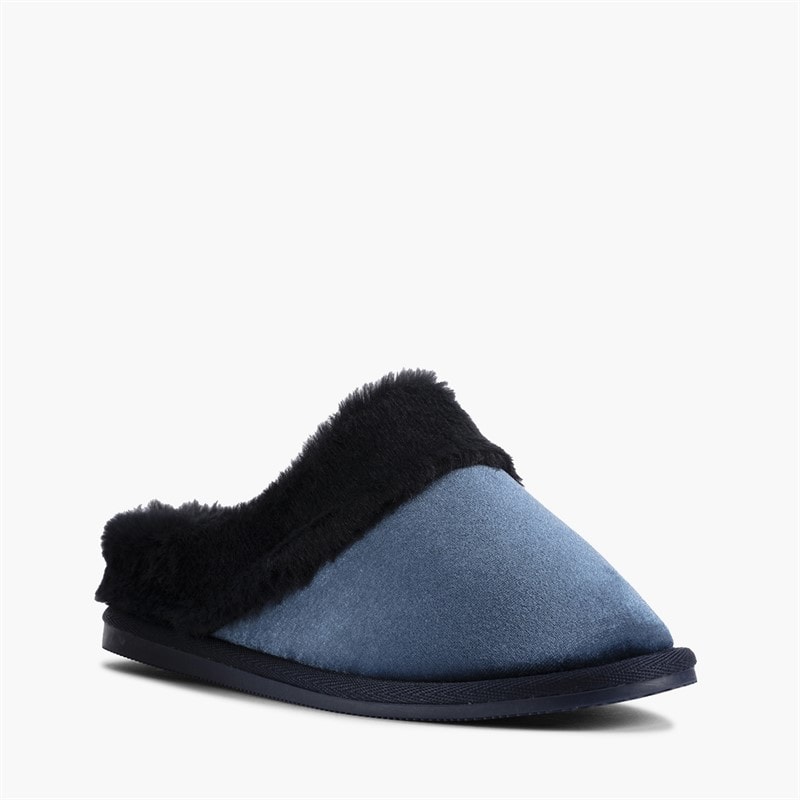 Clarks Dame Bundle Bløde Mule Tøfler Navy - Billede 2
