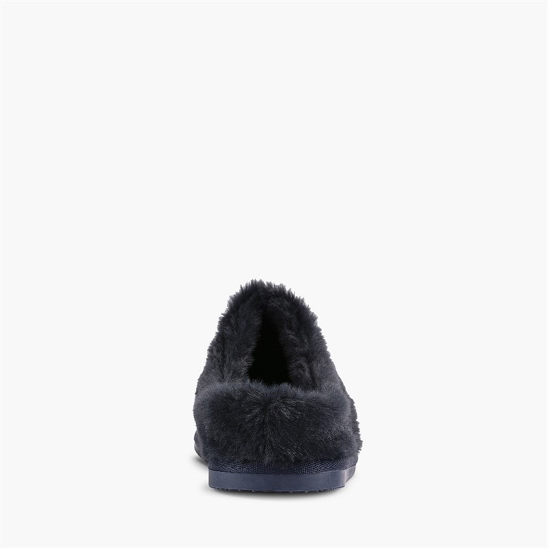 Clarks Dame Bundle Bløde Mule Tøfler Navy - Billede 3