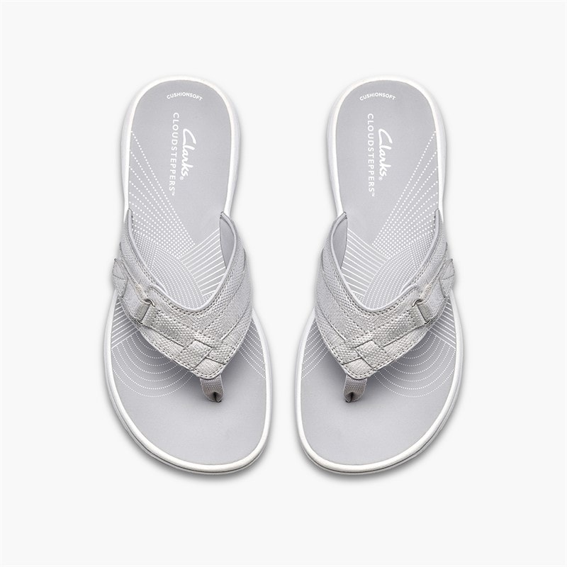 Clarks Dame Brinkley Sea flip flops Silver Metallic - Billede 2