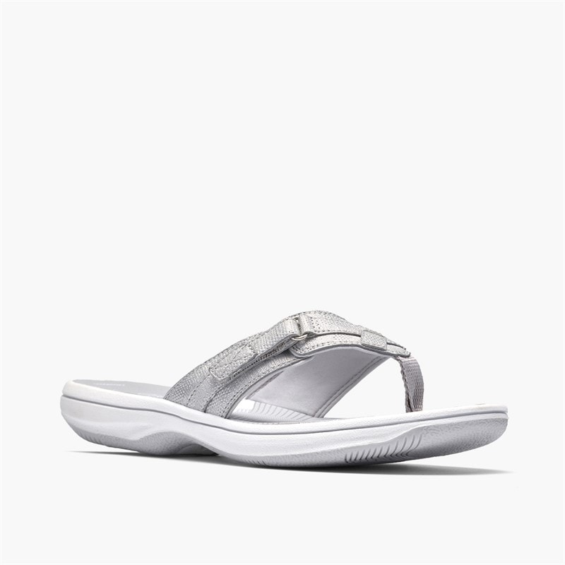 Clarks Dame Brinkley Sea flip flops Silver Metallic - Billede 4