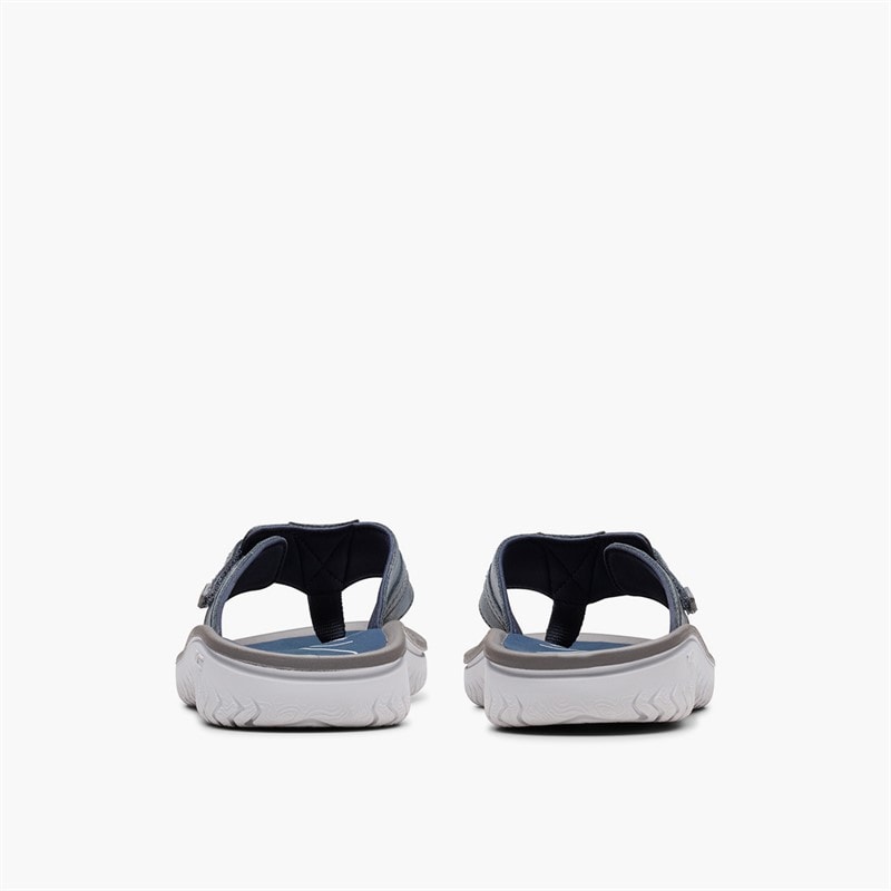 Clarks Herre Wesley Sol Flip Flops Navy Leather - Billede 5