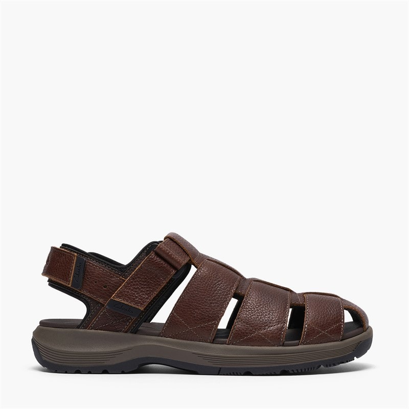 Clarks Herre Guideview Cove Fiskermand Sandaler Dark Brown Leather