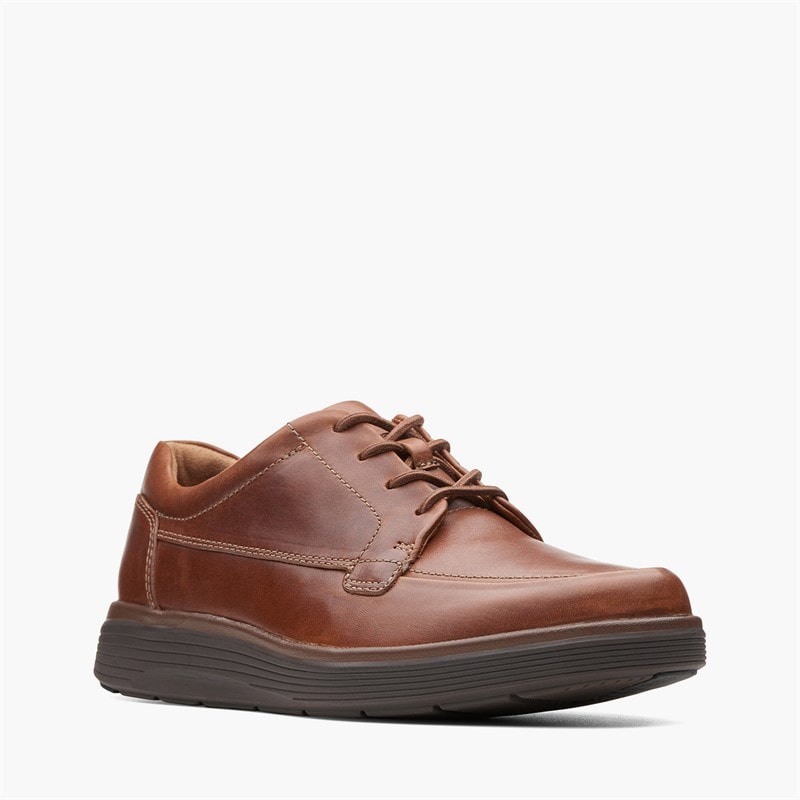 Clarks Herre Un Abode Ease Sko Dark Tan Leather - Billede 2