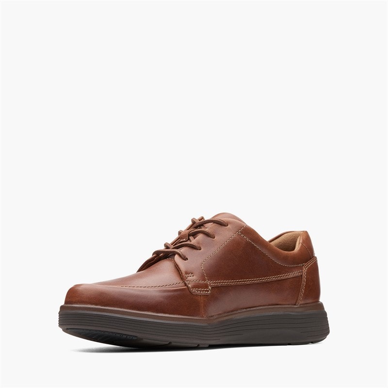 Clarks Herre Un Abode Ease Sko Dark Tan Leather - Billede 4