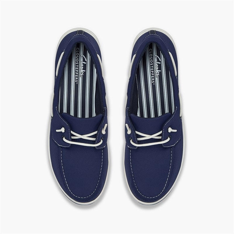 Clarks Dame Brinkley Edge Bådsko Navy Canvas - Billede 2