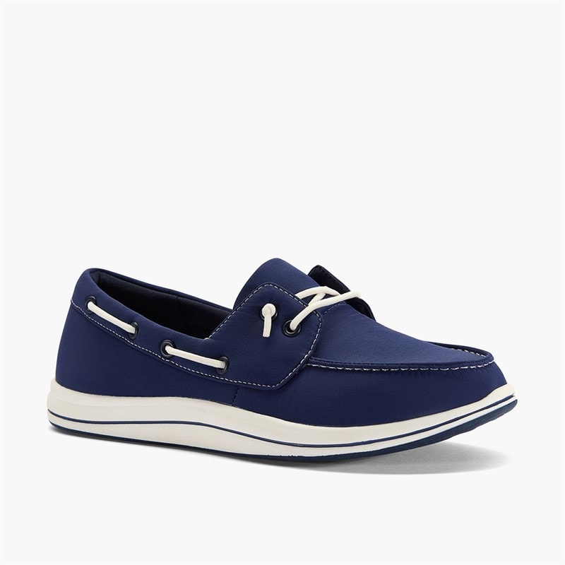 Clarks Dame Brinkley Edge Bådsko Navy Canvas - Billede 5